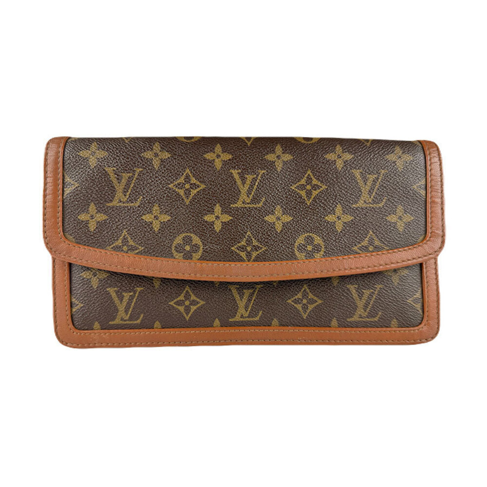 Louis Vuitton Clutch Bag Monogram Pochette Dam Canvas Brown